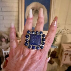 Authentic lapis lazuli sterling silver ring